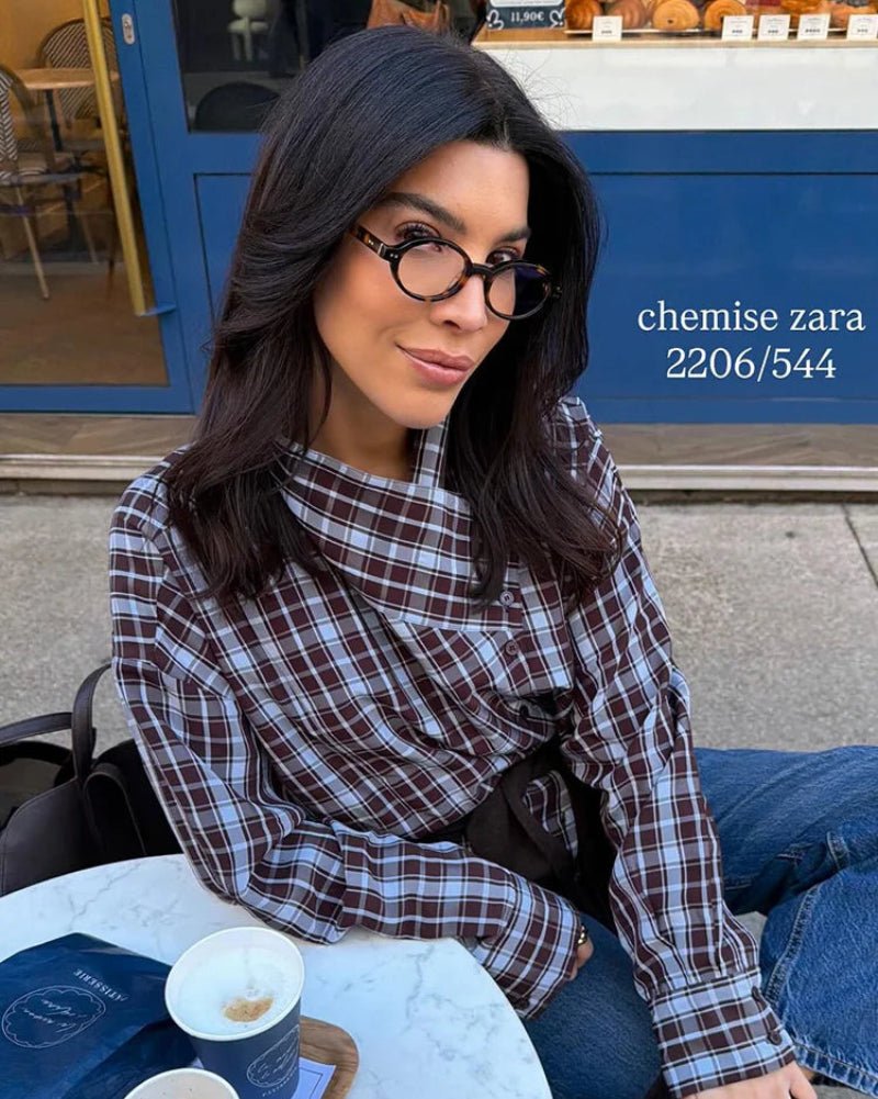 SOERA Rebecca Poplin Plaid Wrapped Shirt - Blouse - SOERA-334019-PLA-XS-90467 XS