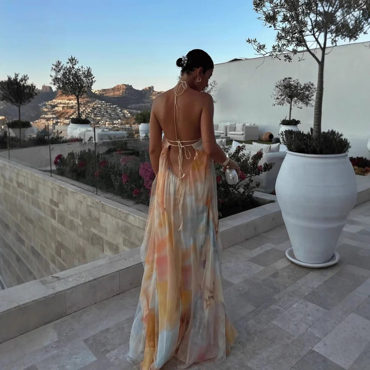 SOERA Cara Halter Neck Lace - Up Maxi Dress - Dress - L