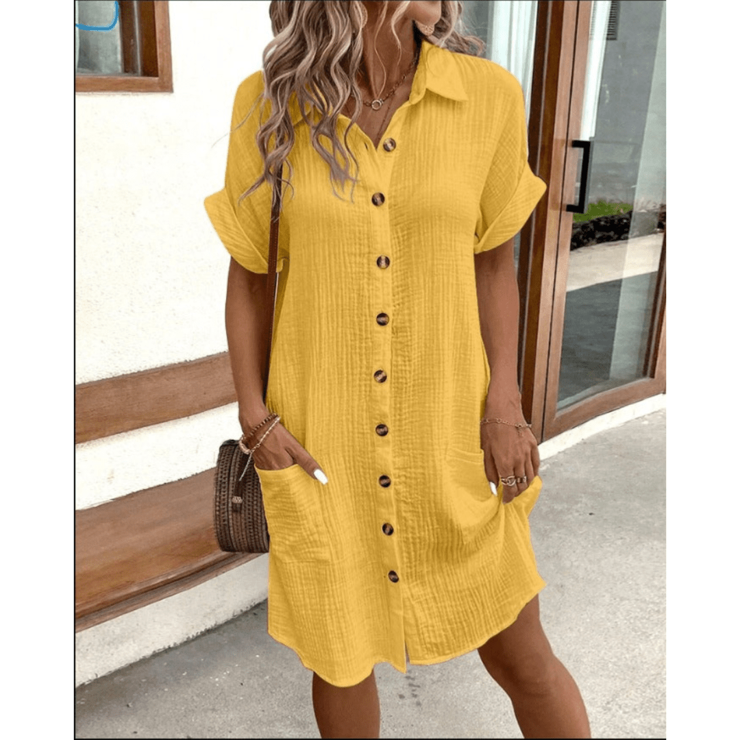 SOERA Vivienne Modern Shirt Dress - Dress - Yellow S