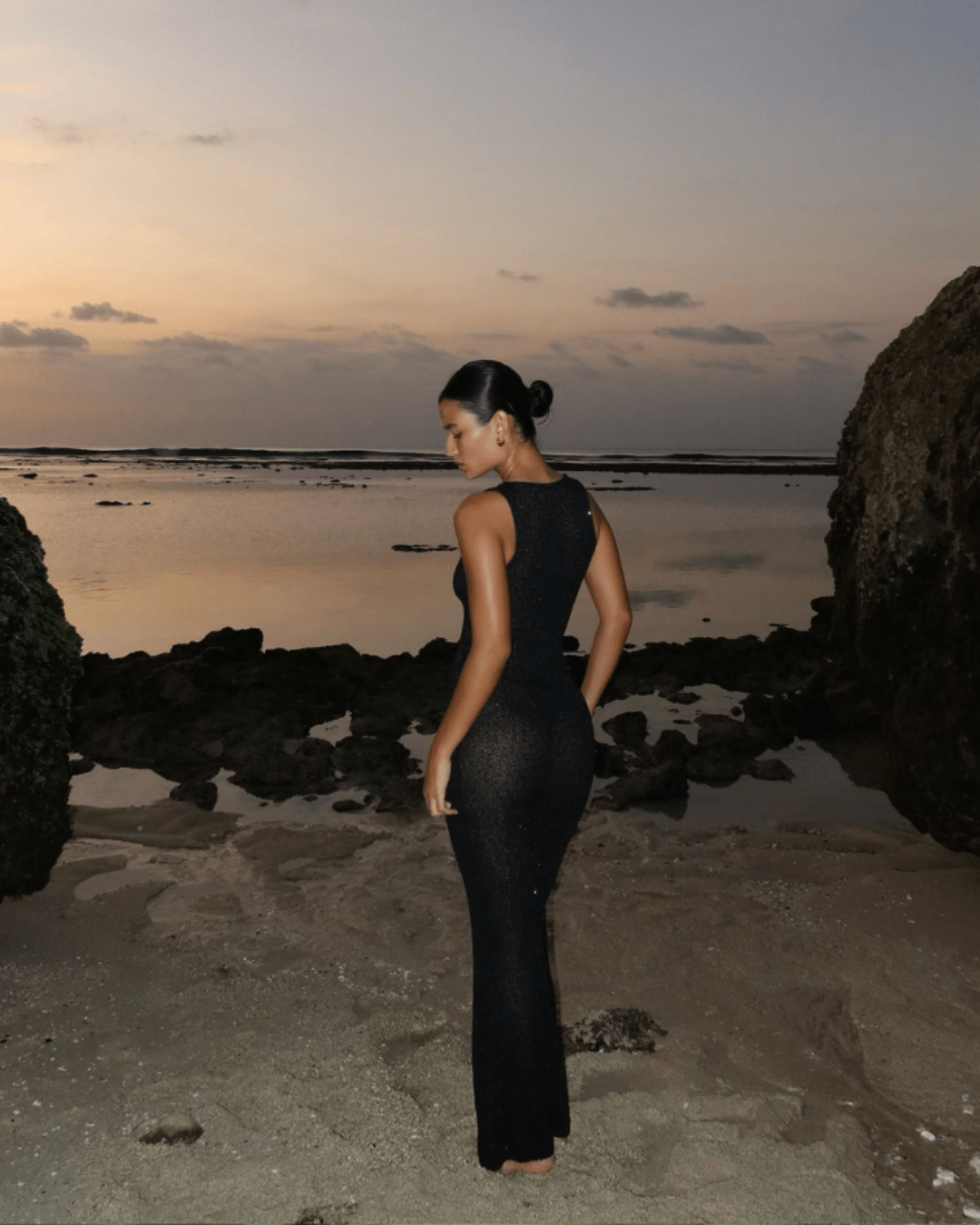 SOERA Zenaya Sequined Sheer Maxi Dress - Dress - Black S