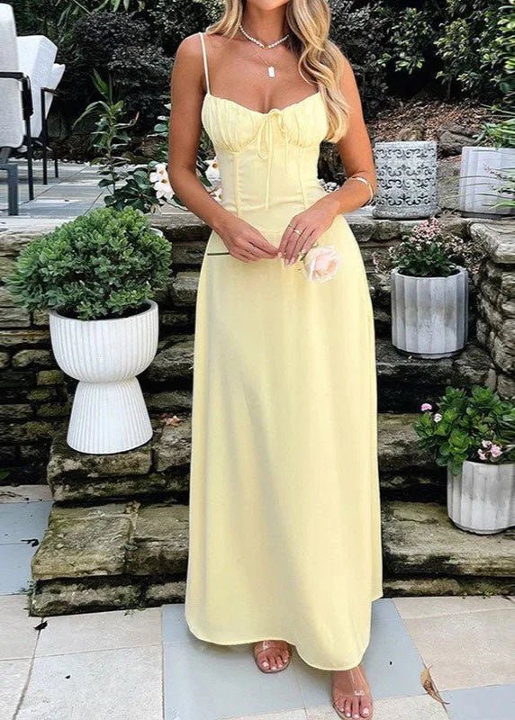 SOERA Bianca Corset Bodice Maxi Dress - Dresses - Yellow S