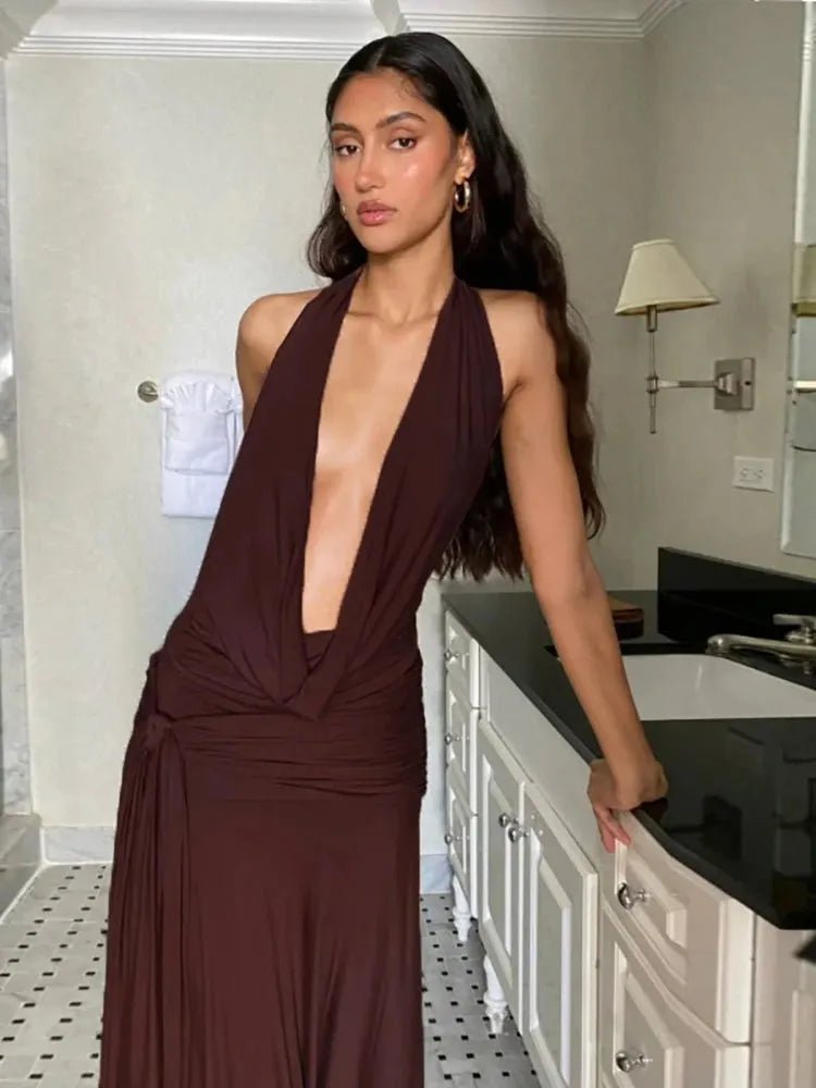 SOERA Bianca Deep V-Neck Bandage Dress - Dresses - L