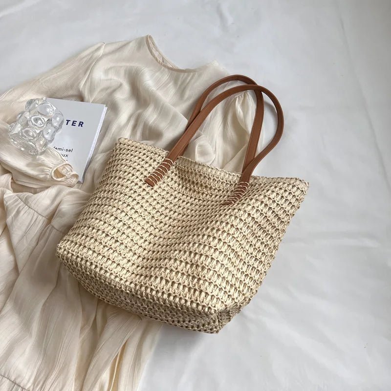 SOERA Celeste Woven Straw Beach Tote - Handbags - Brown