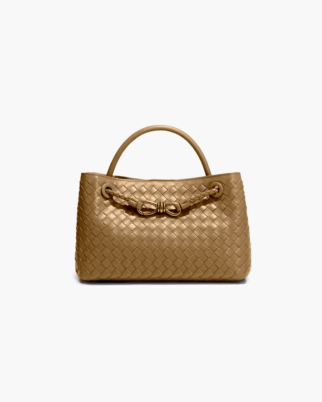 SOERA Lucia Vegan Leather Woven Bag Small - Handbags - Beige Regular