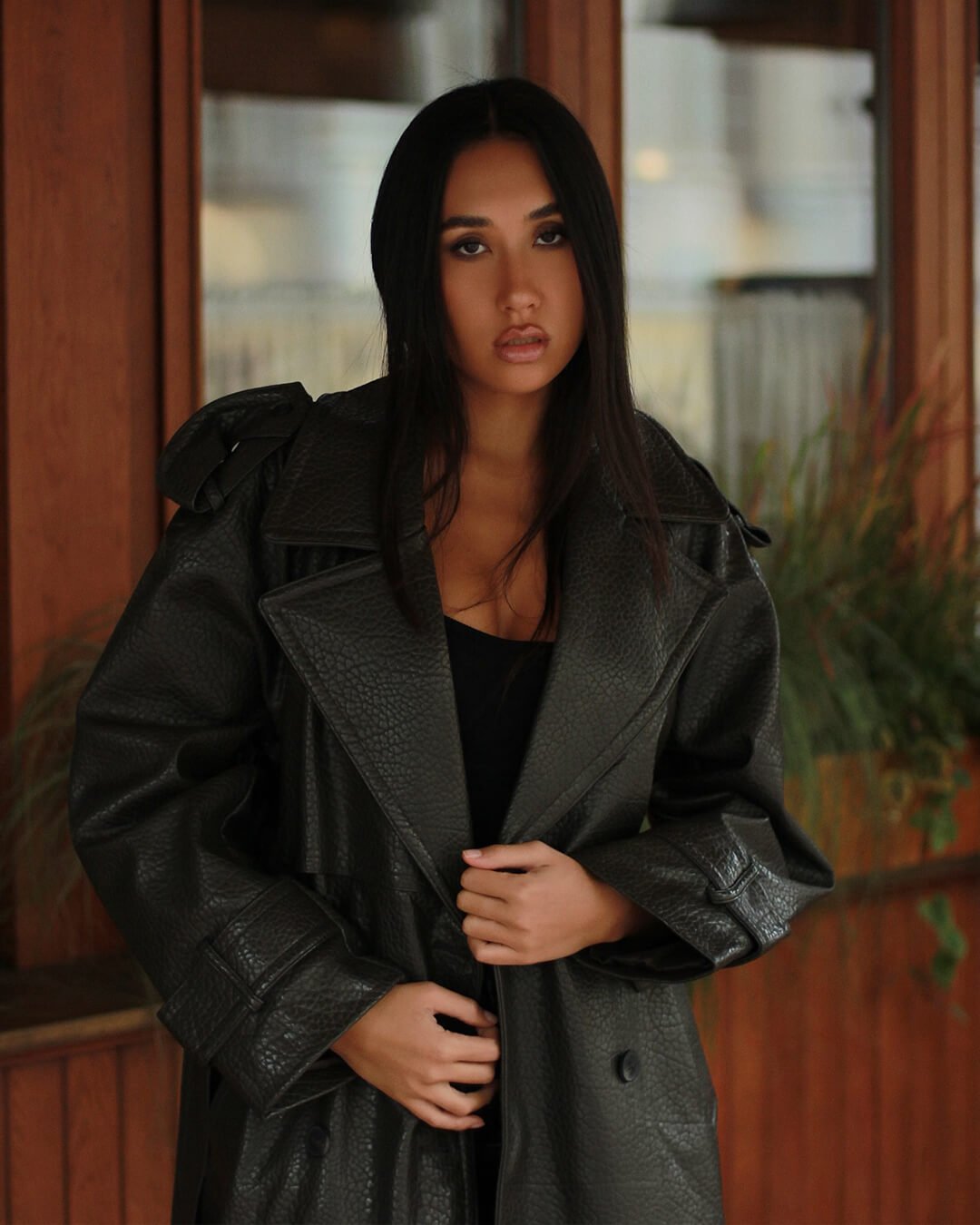 SOERA Danica Long Leather Jacket - Jackets - 1005010020772451-;Gp1762454653621474639 Khaki S