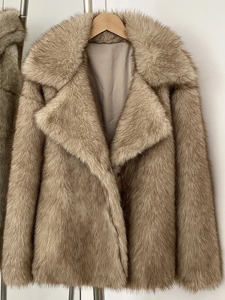 SOERA Darcy Mid - Length Fluffy Jacket - Jackets - 3256809290568356-;No1763625122526011288 Brown M