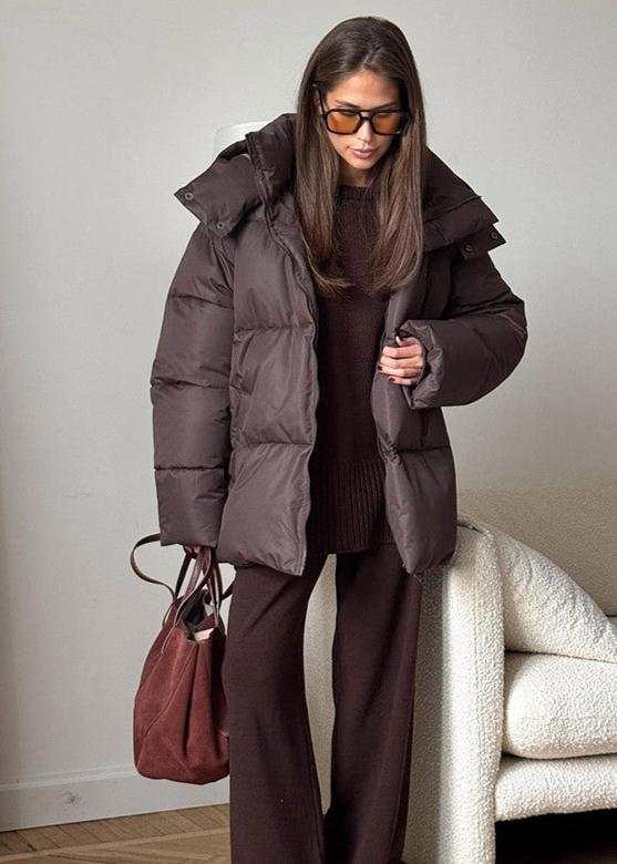 SOERA Leila Detachable Hood Puffer Jacket - Jackets - ST1761123527990073217 Dark Brown S