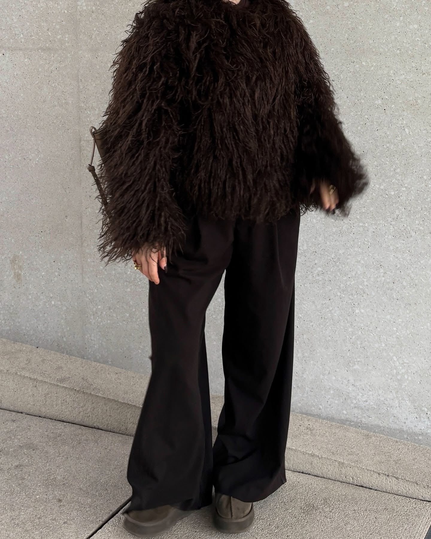 SOERA Liza Fuzzy Faux Fur Coat - Jackets - gO1764442362180616400 Black XS