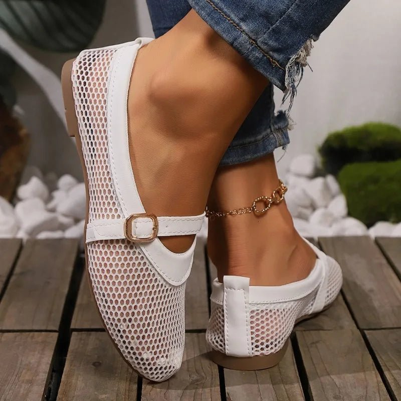SOERA Hermione Mesh Mary Jane Ballet Flats - Shoes - Black 35