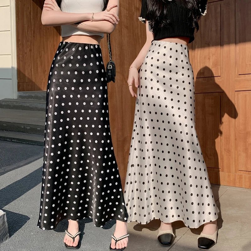 SOERA Bianca Polka Dot Mermaid Midi Skirt - Skirt - White XS