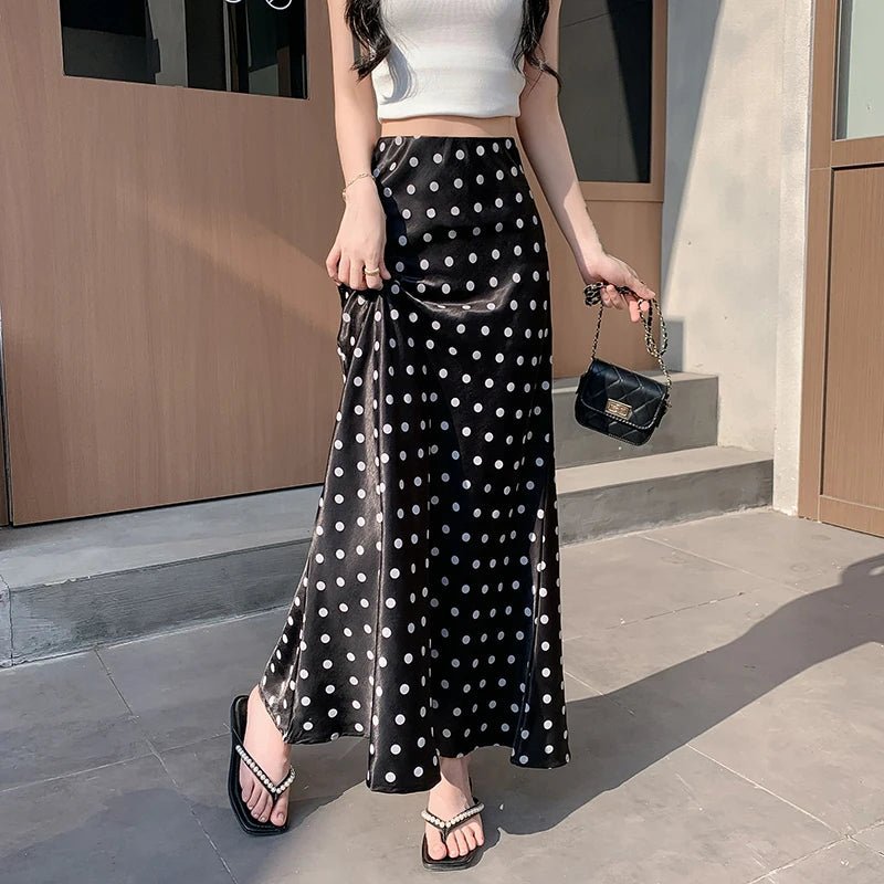 SOERA Bianca Polka Dot Mermaid Midi Skirt - Skirt - White XS
