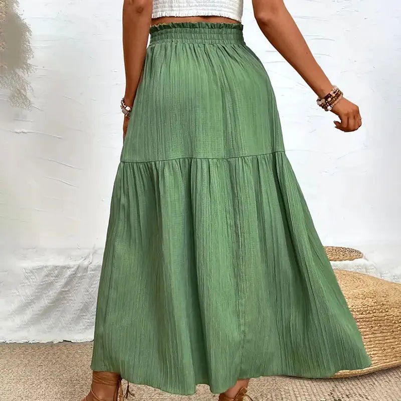 SOERA Maia Bohemian Midi Ruffle Skirt - Skirts - Black S
