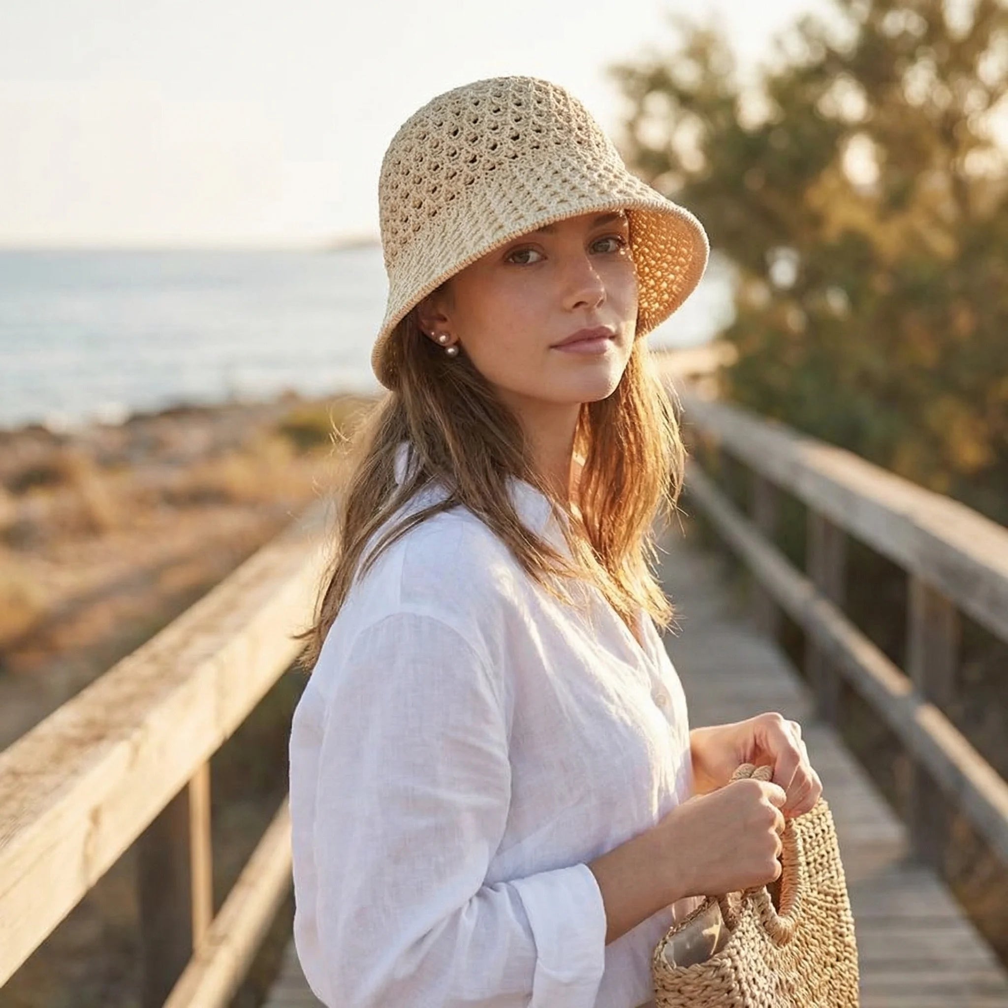 Beatrice Elegant Sun Protection Bucket Hat