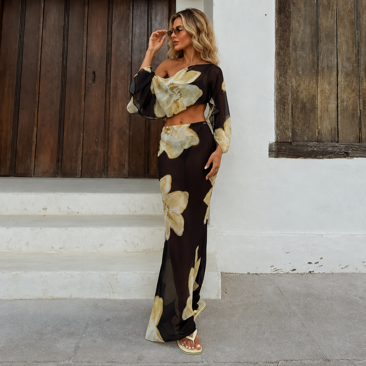 Sofia květinový maxi set sukně
