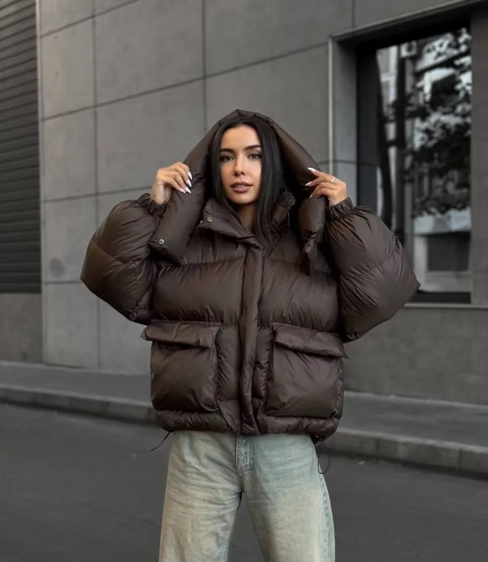 Lena krátká prošívaná péřová bunda