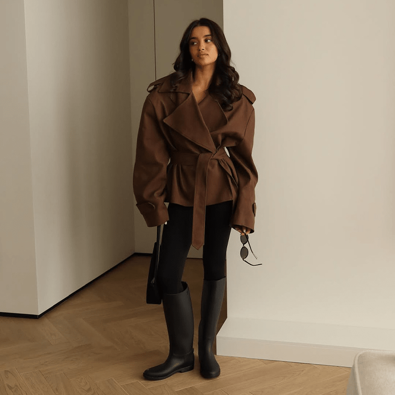 SOERA Barbara Belted Short Trench Coat - Coats & Jackets -  Brown S