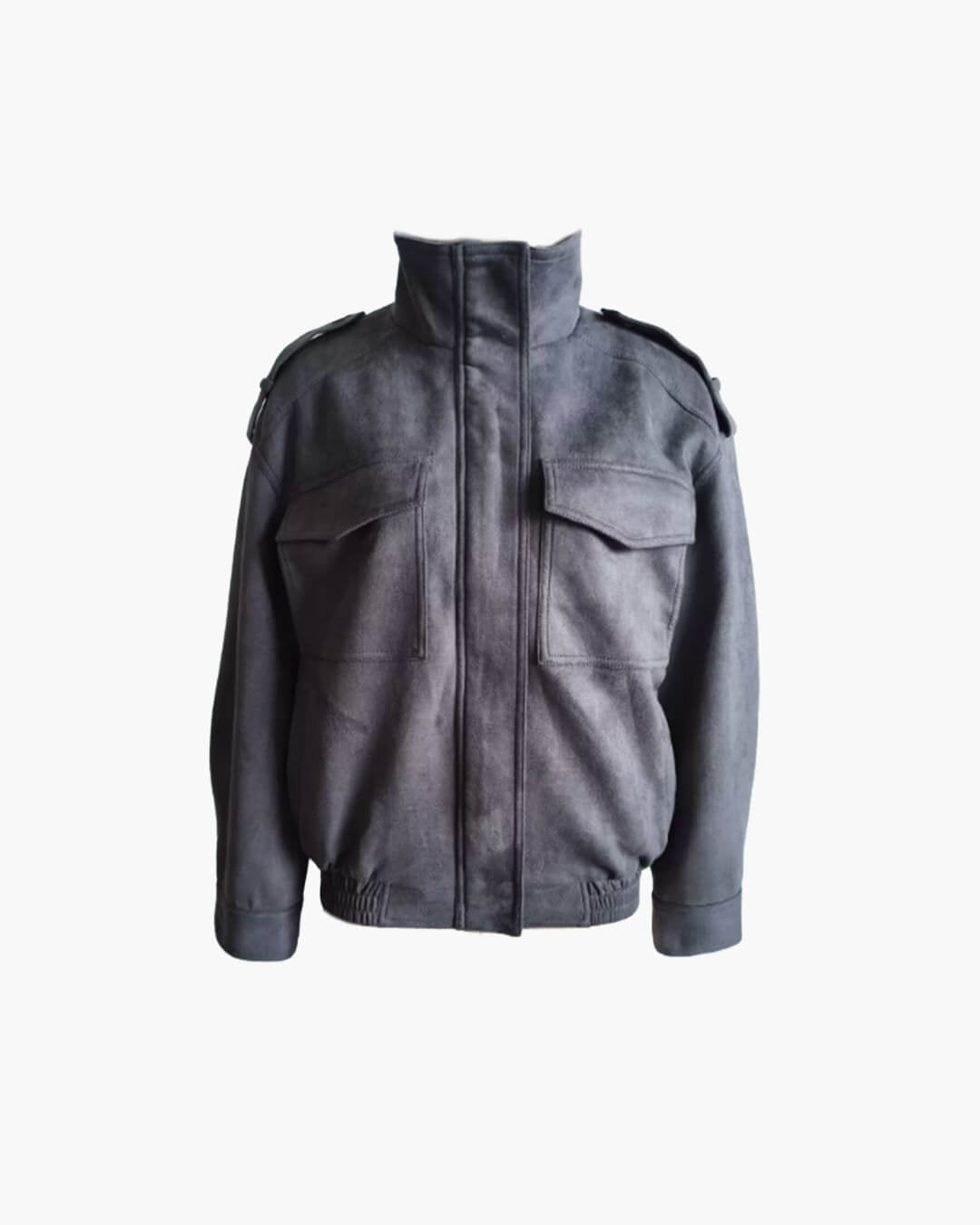 SOERA Charice High-Neck Suede Jacket - Coats & Jackets - hm1774004001183321243 Charcoal XS