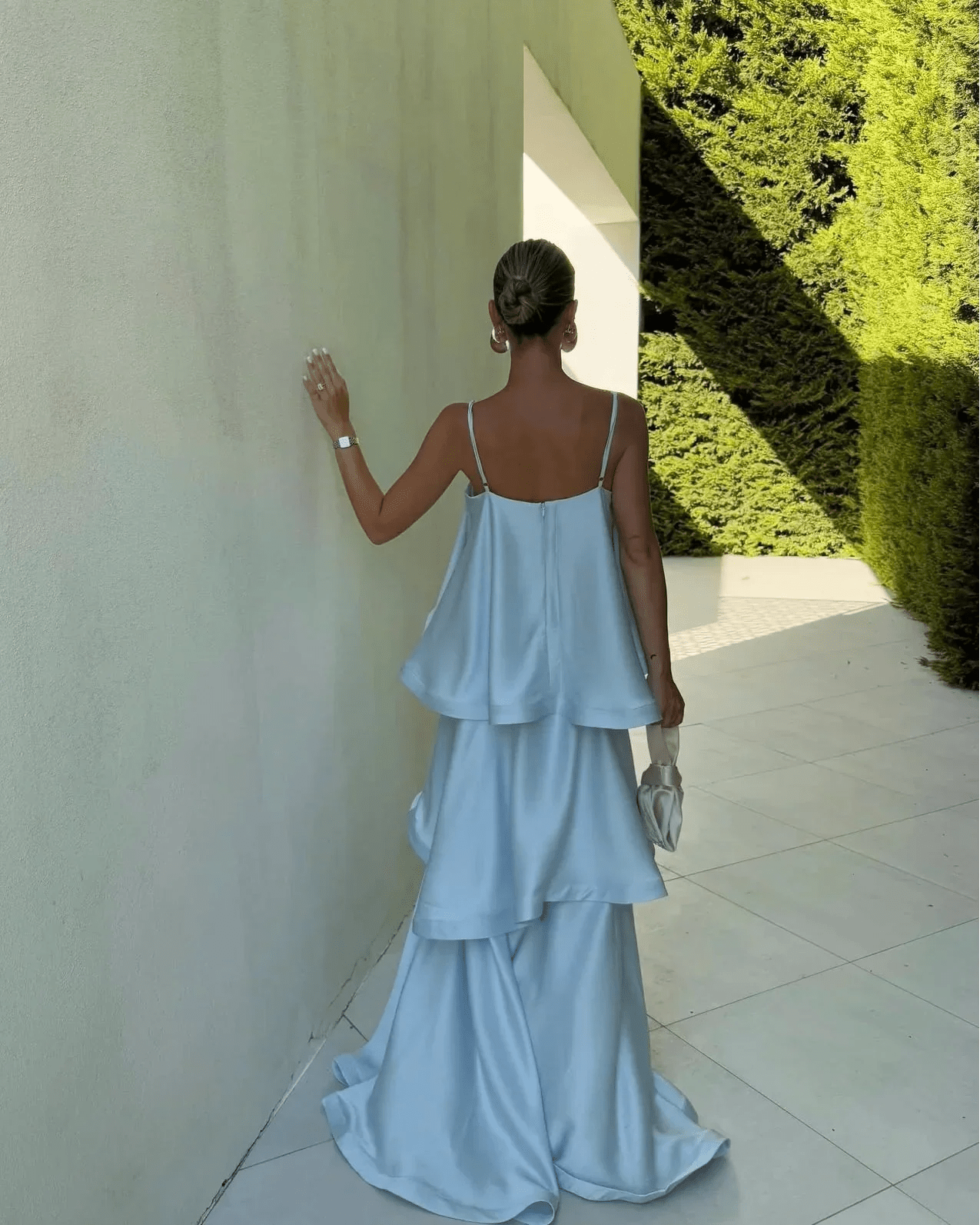 SOERA Aishwara Tiered Ruffle Satin Maxi Dress - Dress - SOERA-288579-BLU-M-56771 Blue M