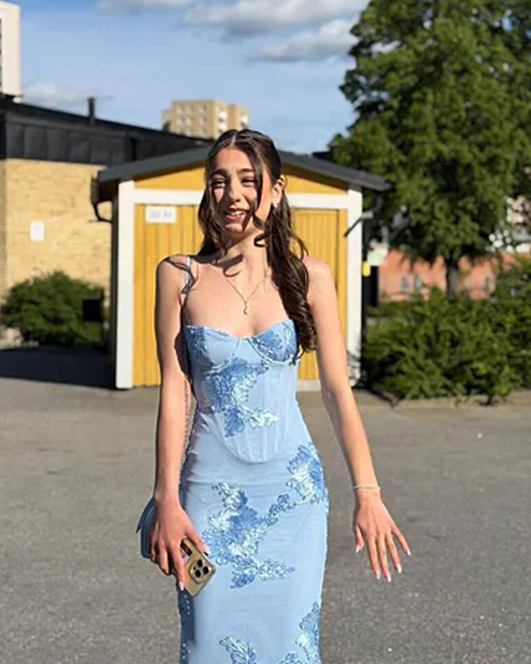 SOERA Beatrice Applique Tie-Back Prom Dress - Dress - SOERA-131331-BLU-S-40323 Blue S
