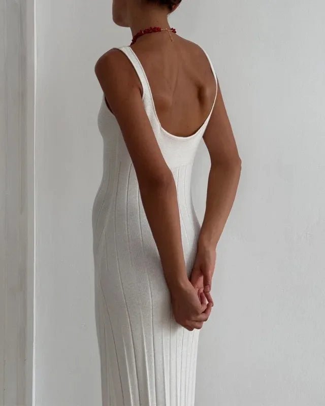 SOERA Beatrice Knitted Suspender Dress - Dress -  White S