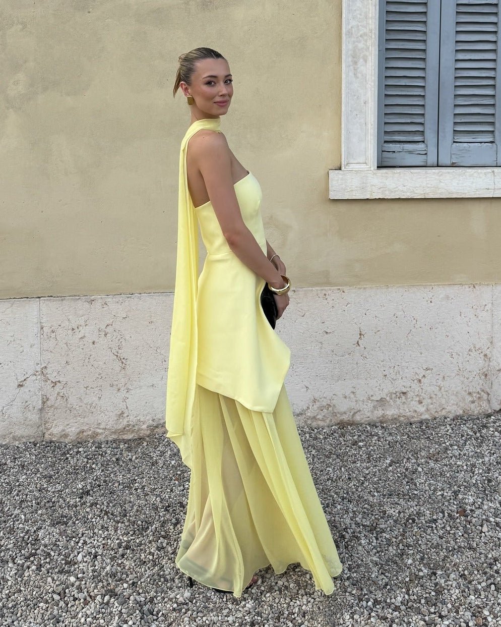 SOERA Ophelia Asymmetric Sheer Maxi Dress - Dress - SOERA-028419-M-BUTTER-85059 Butter Yellow M
