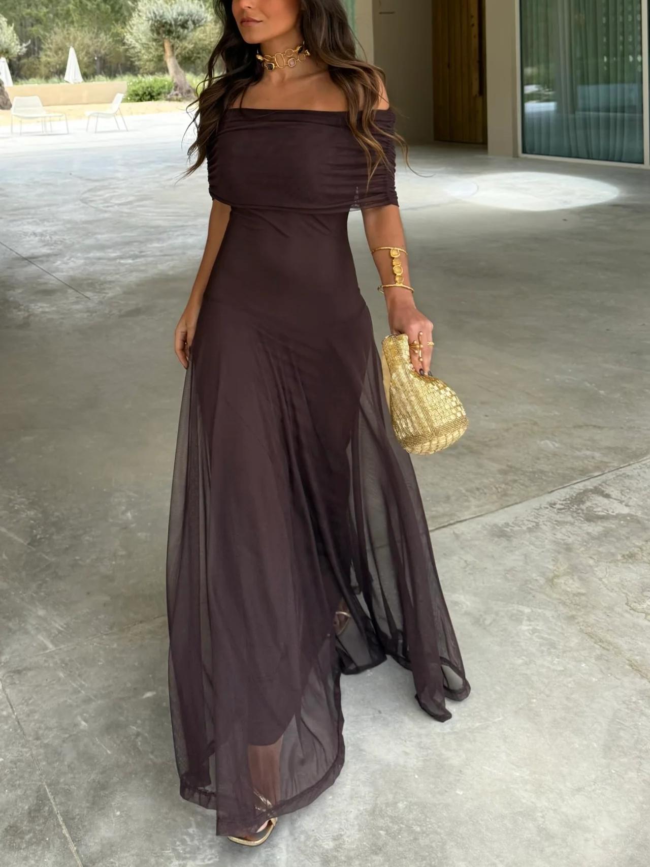 SOERA Anya Off Shoulder Maxi Dress - Dresses - Sw1770383550815651422 XS