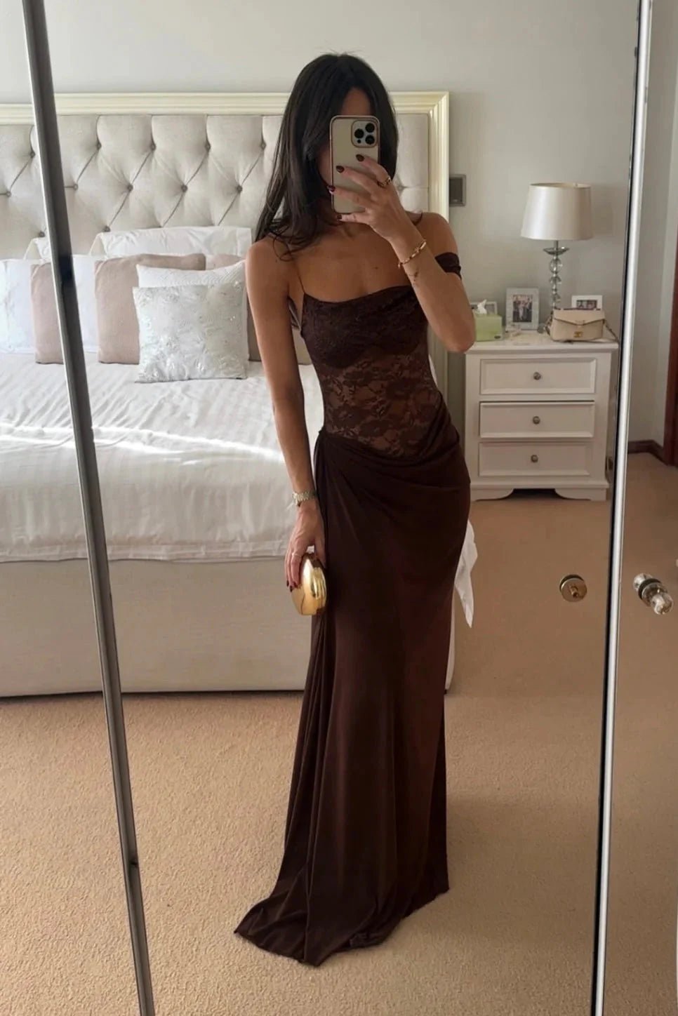 SOERA Emily Lace Maxi Summer Dress - Dresses -  Brown S
