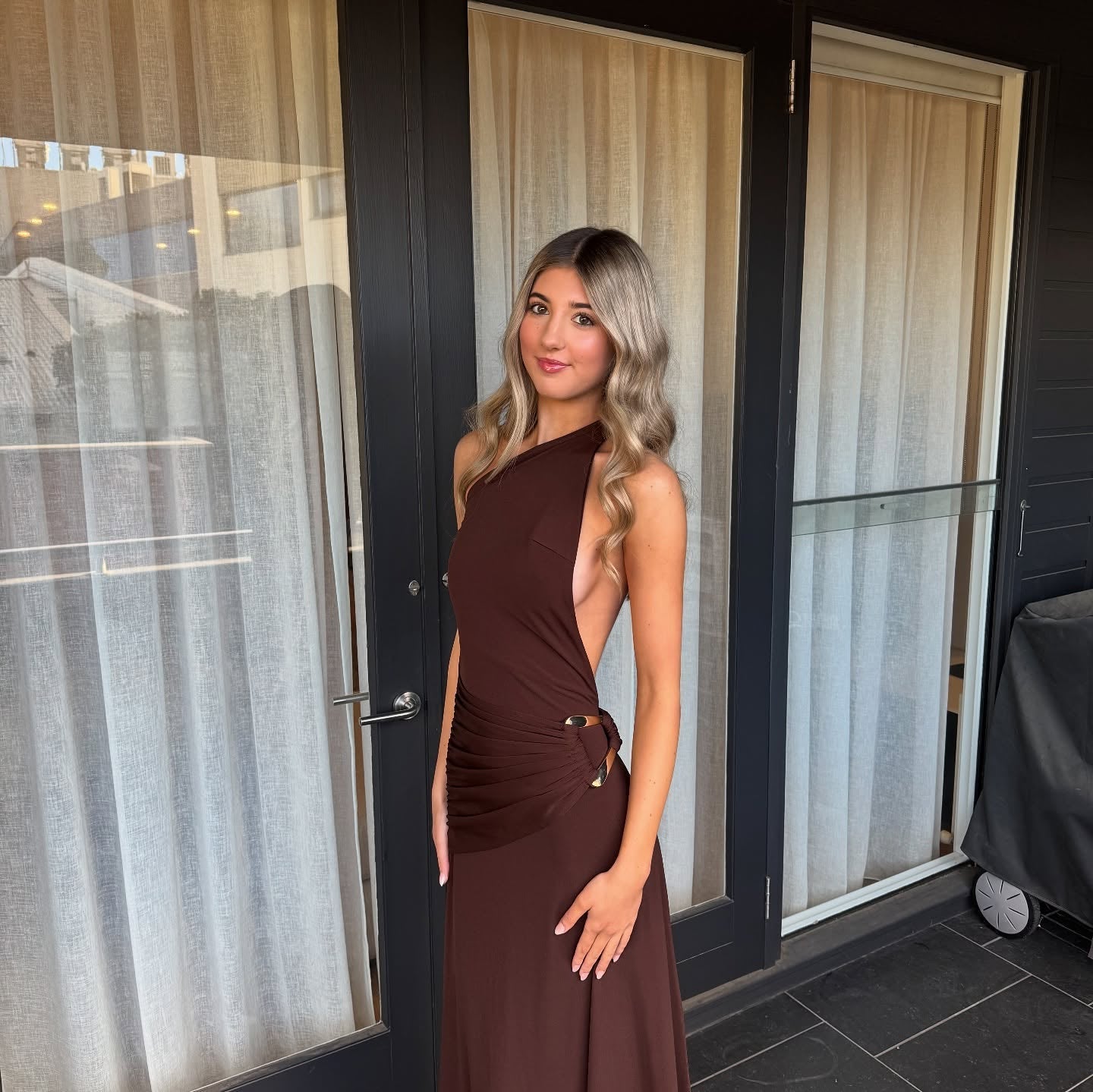 SOERA Janna One-Shoulder Bodycon Maxi Dress - Dresses -  Brown S