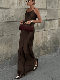 Laura Backless Satin Maxi Dress