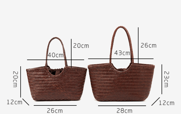 SOERA Bianca Handwoven Leather Tote Bag - Handbags -  Green Small