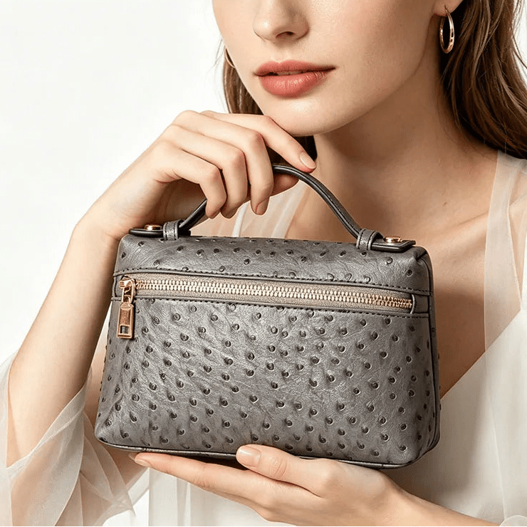 SOERA Bianca Ostrich Pattern Bag - Handbags -  Gray