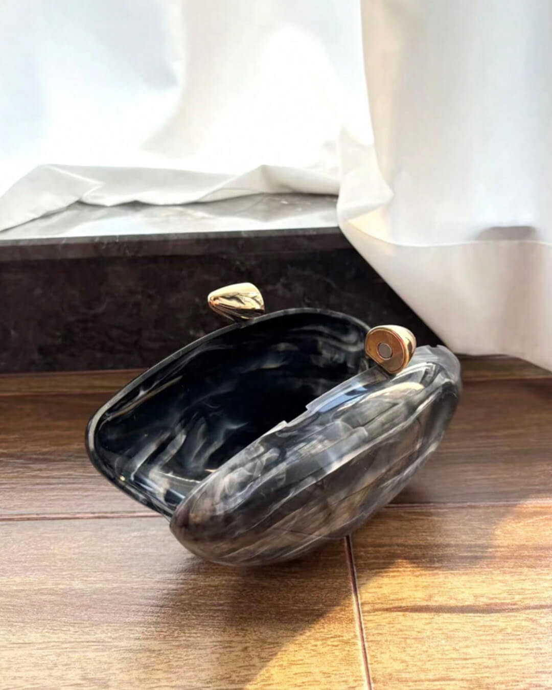 SOERA Bianca Shell-Shaped Acrylic Evening Clutch - Handbags - SOERA-240771-BLA-OS-89507 Black