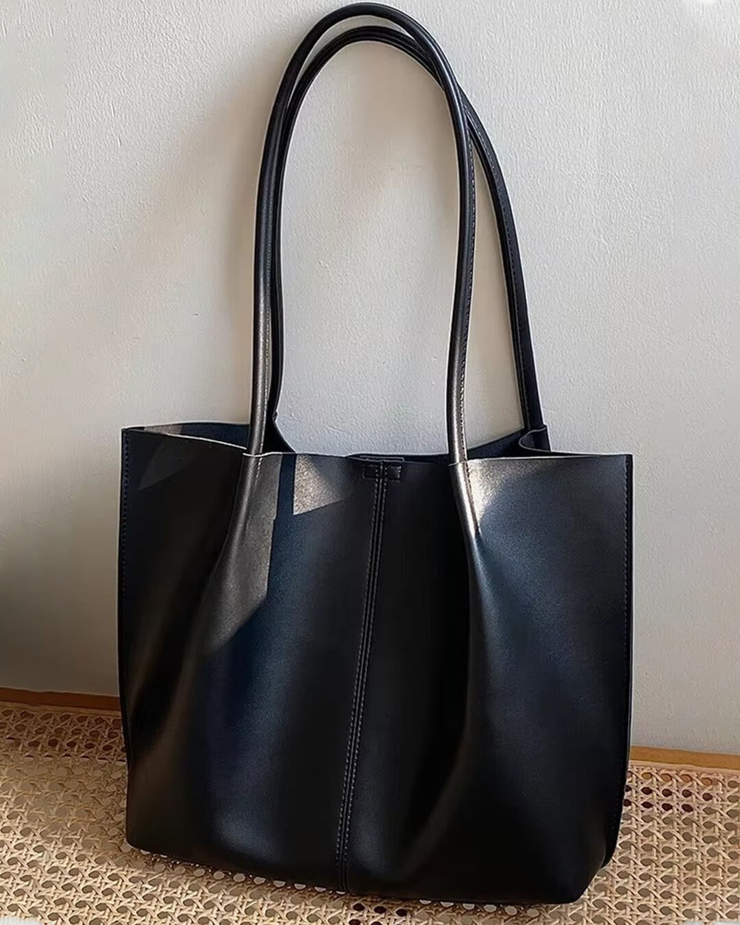 SOERA Calista Faux Leather Tote Bag - Handbags - 1005010041737341-;IB1764877298441951834 Black