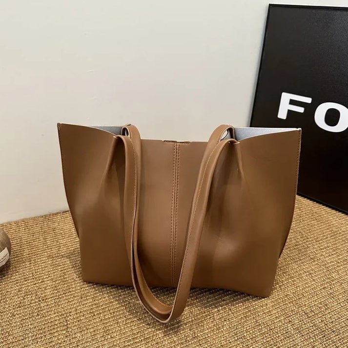 SOERA Calista Faux Leather Tote Bag - Handbags - 1005010041737341-;IB1764877298441951834 Black