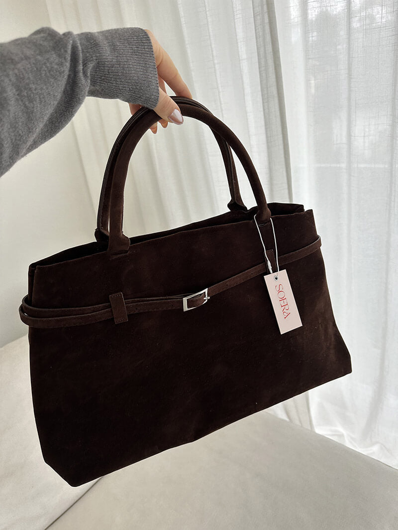SOERA Dalila Suede Bag - Handbags - DBAD2-WK384002 Beige Regular