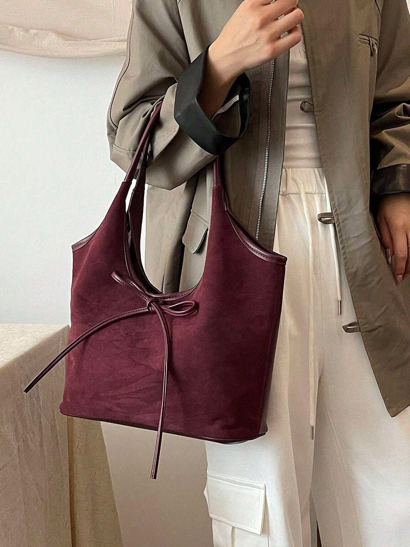 SOERA Florence Suede Bow Bag - Handbags - Soera-Bow-Bag/Black Black Regular