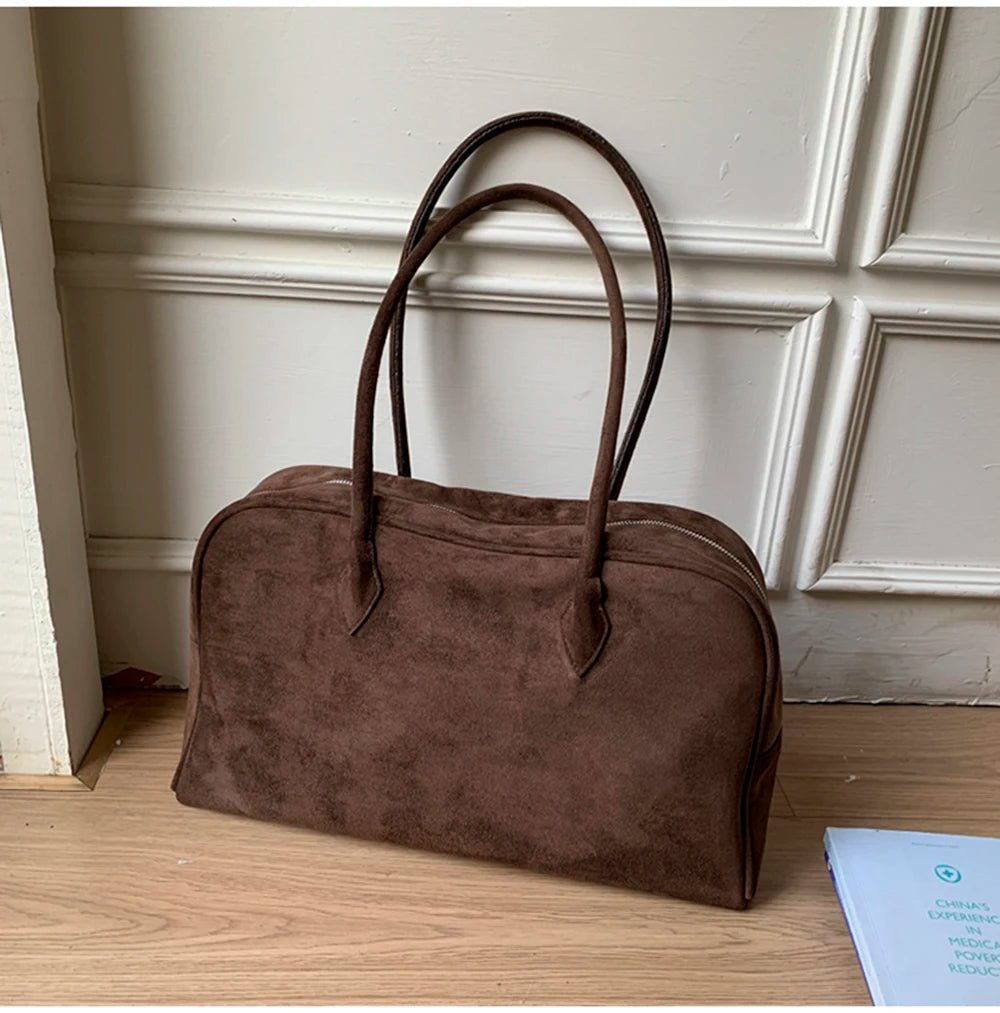 SOERA Jenny Suede Shoulder Bag - Handbags - 3256809656718091-;CI1757549905364318849 Dark Brown Regular