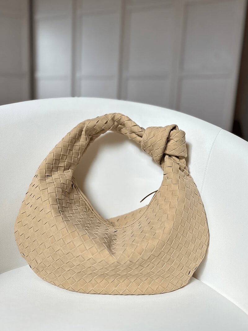 SOERA Woven bag medium suede - Handbags - DBAD2-WK285003 Coffee