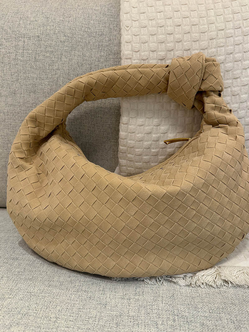 SOERA Woven bag medium suede - Handbags - DBAD2-WK285003 Coffee