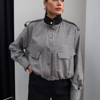 Emma bomber bunda s vysokým límcem a kostkou