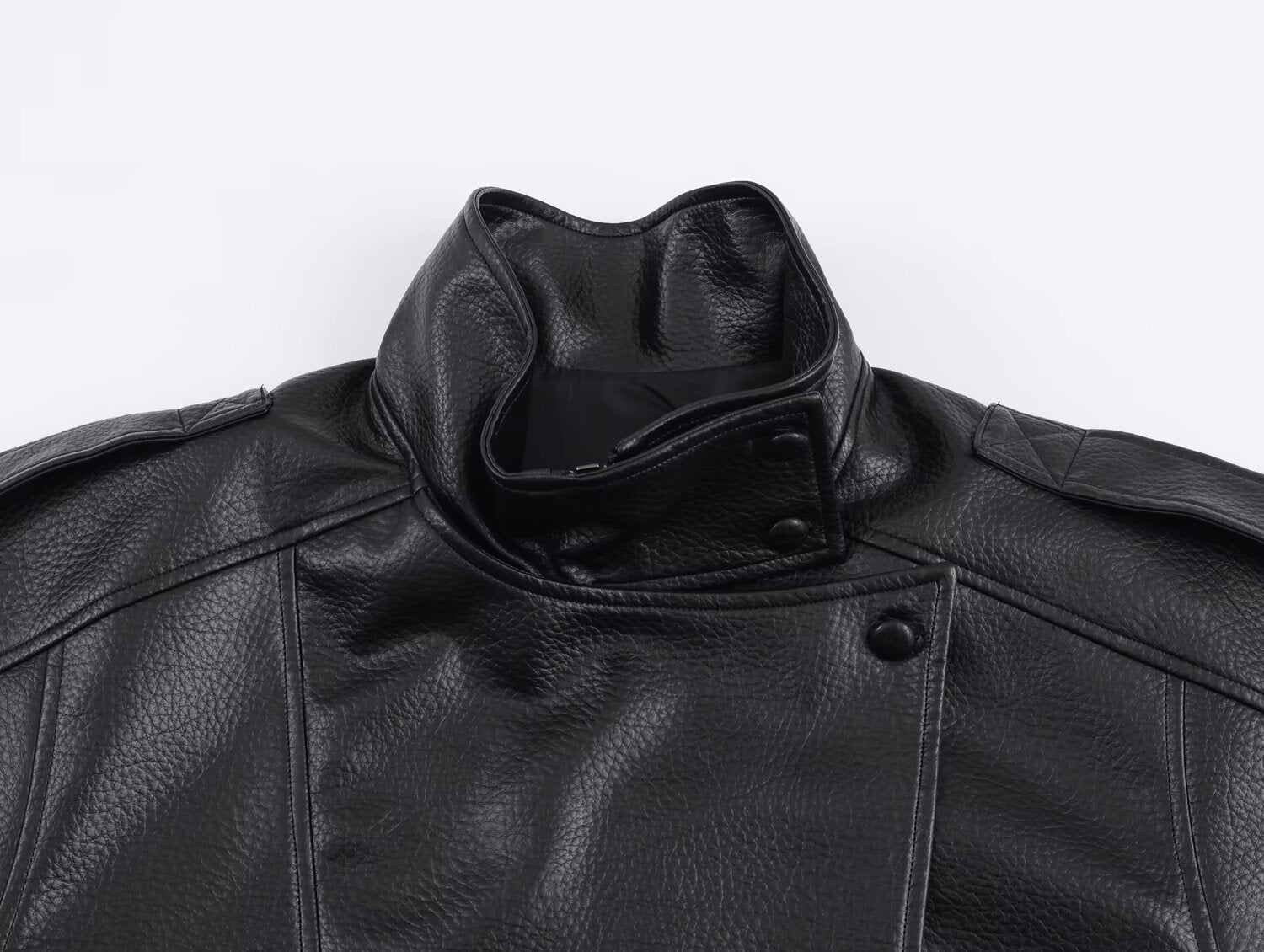SOERA Carla Asymmetrical Leather Jacket - Jackets -  Black M