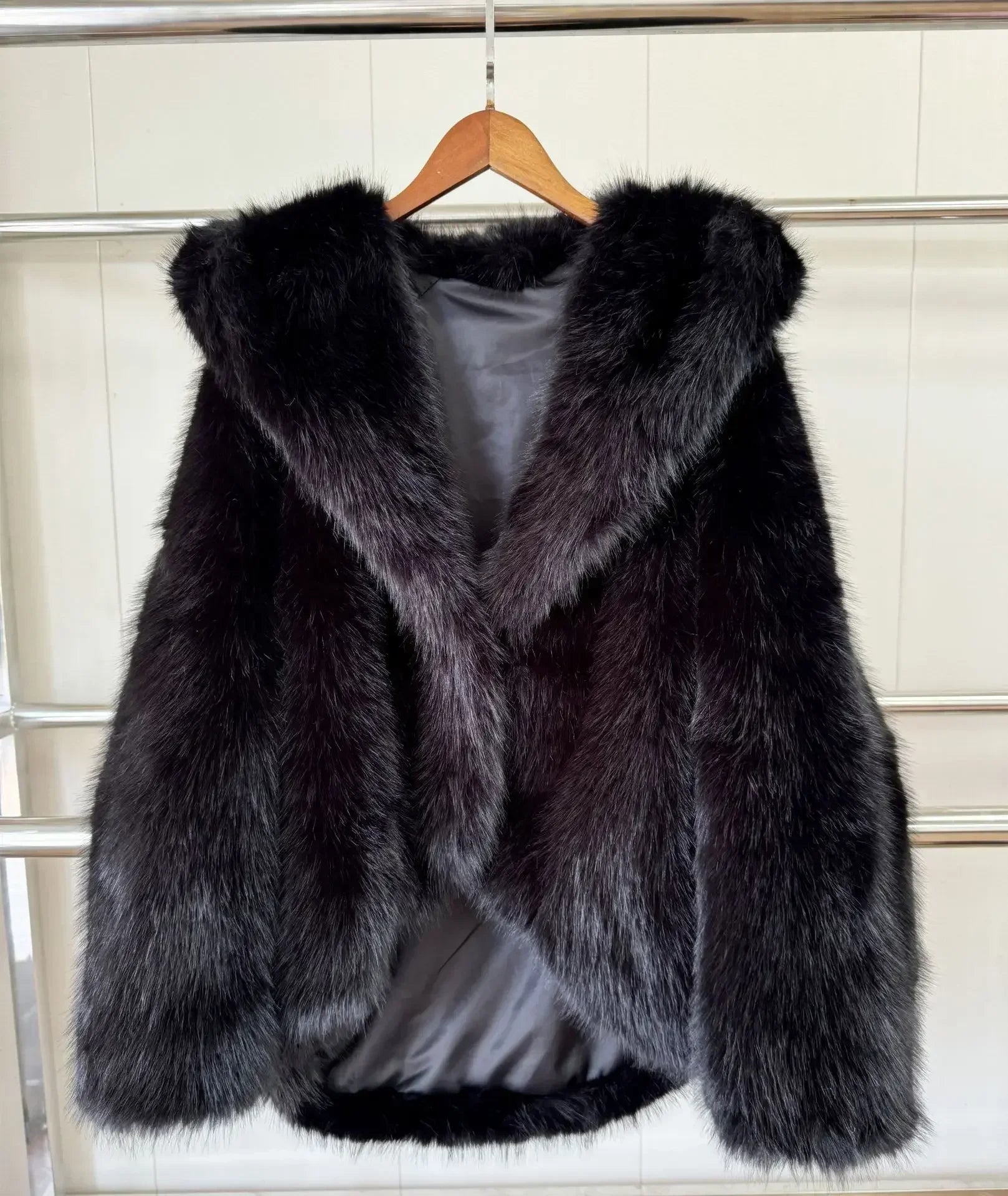 SOERA Nicki Hooded Faux Fur Coat - Jackets - 3256807796431286-;Ew1766554850897623943 Black XXL