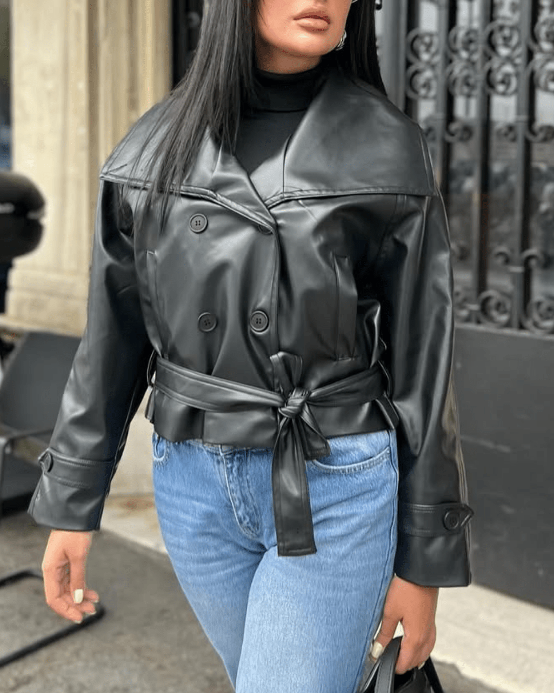 SOERA Nina Leather Jacket - Jackets -  Black XS