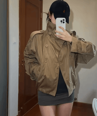 Valerie krátký trenč s vysokým nákrčníkem