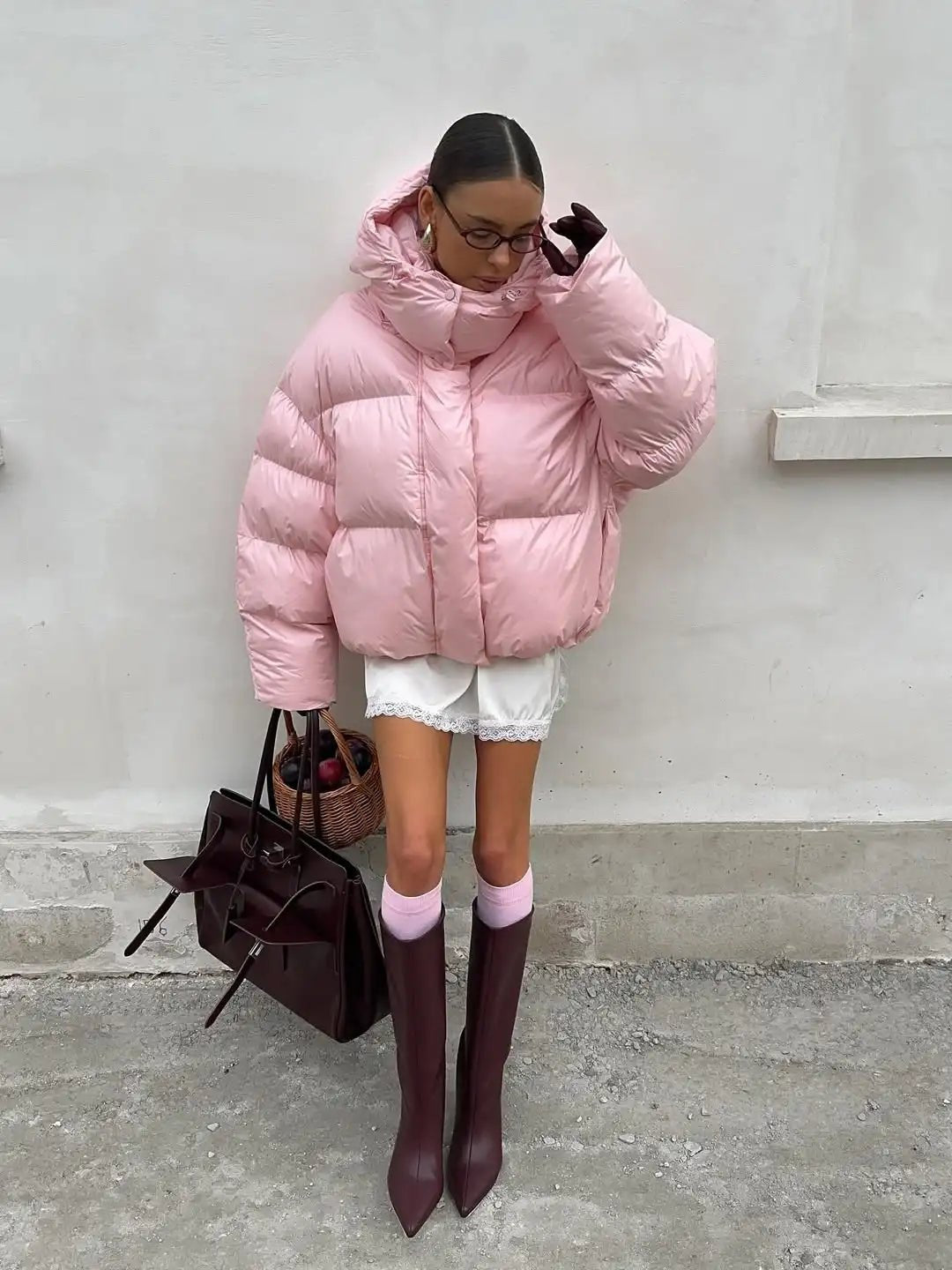 SOERA Vina Hooded Puffer Jacket - Jackets - 3256809830877938-;mu1763778893258172569 Pink L
