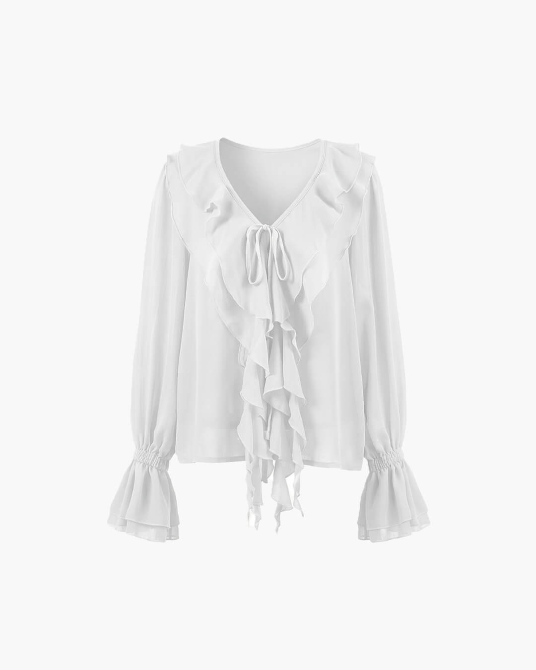 Linda Tie Neck Ruffled Blouse