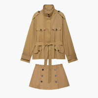Ellie High Collar Belted Jacket & Skort Set