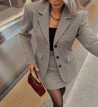 Emma Plaid Blazer Shorts Set