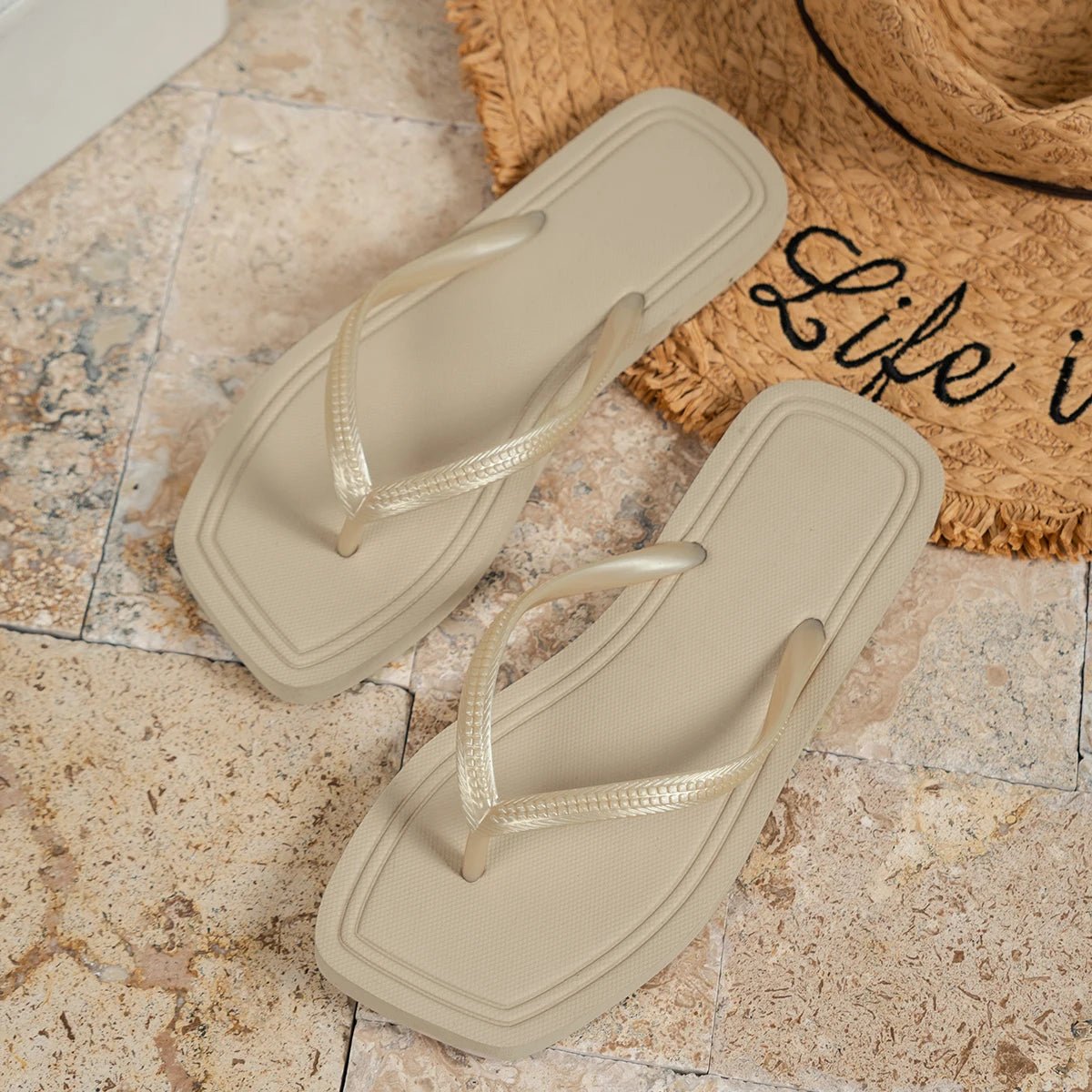 SOERA Maya Square Toe EVA Sandals - Shoes - SOERA-488259-KHA-36-42947 Beige 36-37