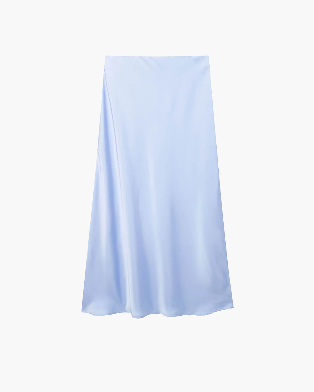 SOERA Anais High Waist Black Satin Midi Skirt - Skirt -  Light Blue XS